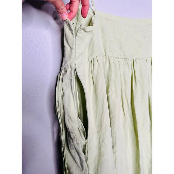 VINCE Sweet Grass Green Bow Pleated Back Maxi Dress Size Large - Picture 9 of 13